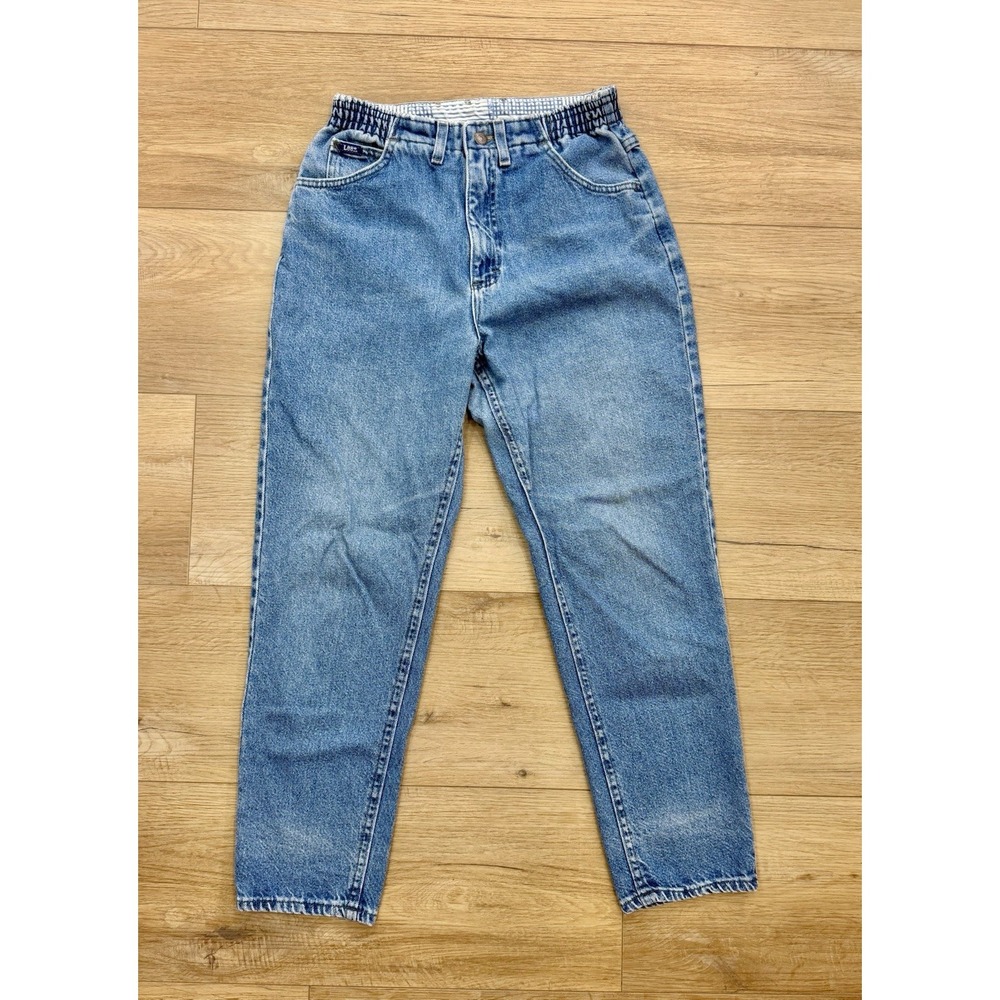 Vintage Lee Mom Jeans High Rise Side Elastic Tapered Leg 8 Petite